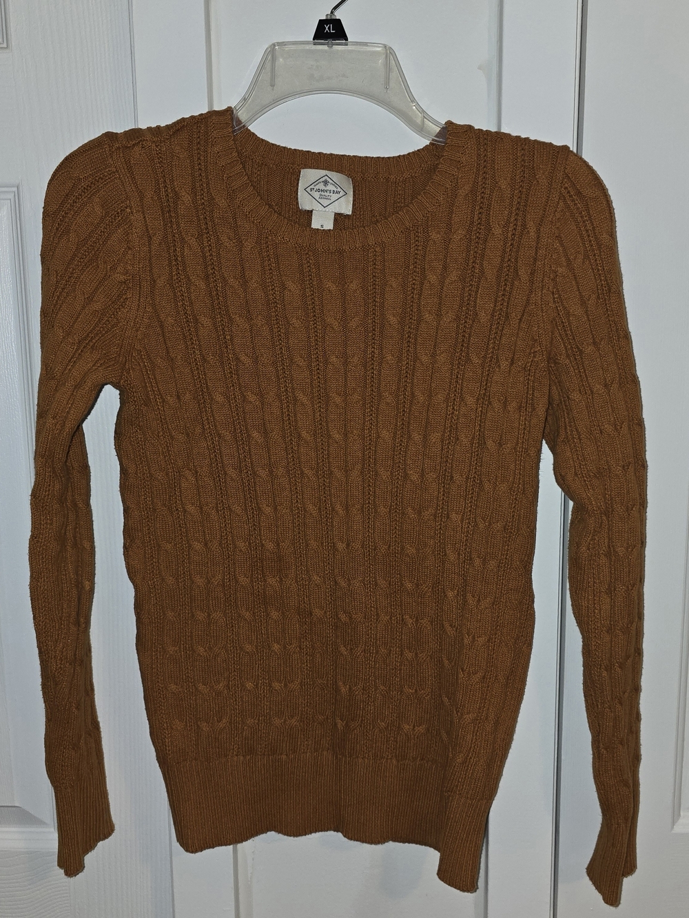 St. John's Bay Cable Crewneck Sweater - Rust Small
